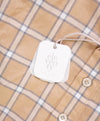 $495 ELEVENTY - Cotton Brown White Windowpane Check Dress Shirt - M