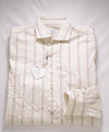 $495 ELEVENTY - Ivory Stripe *POPOVER* Button Dress Shirt - M