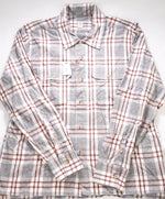 $595 ELEVENTY PLATINUM - FLANNEL Cotton Gray/Burgundy Shirt Jacket Coat - XL