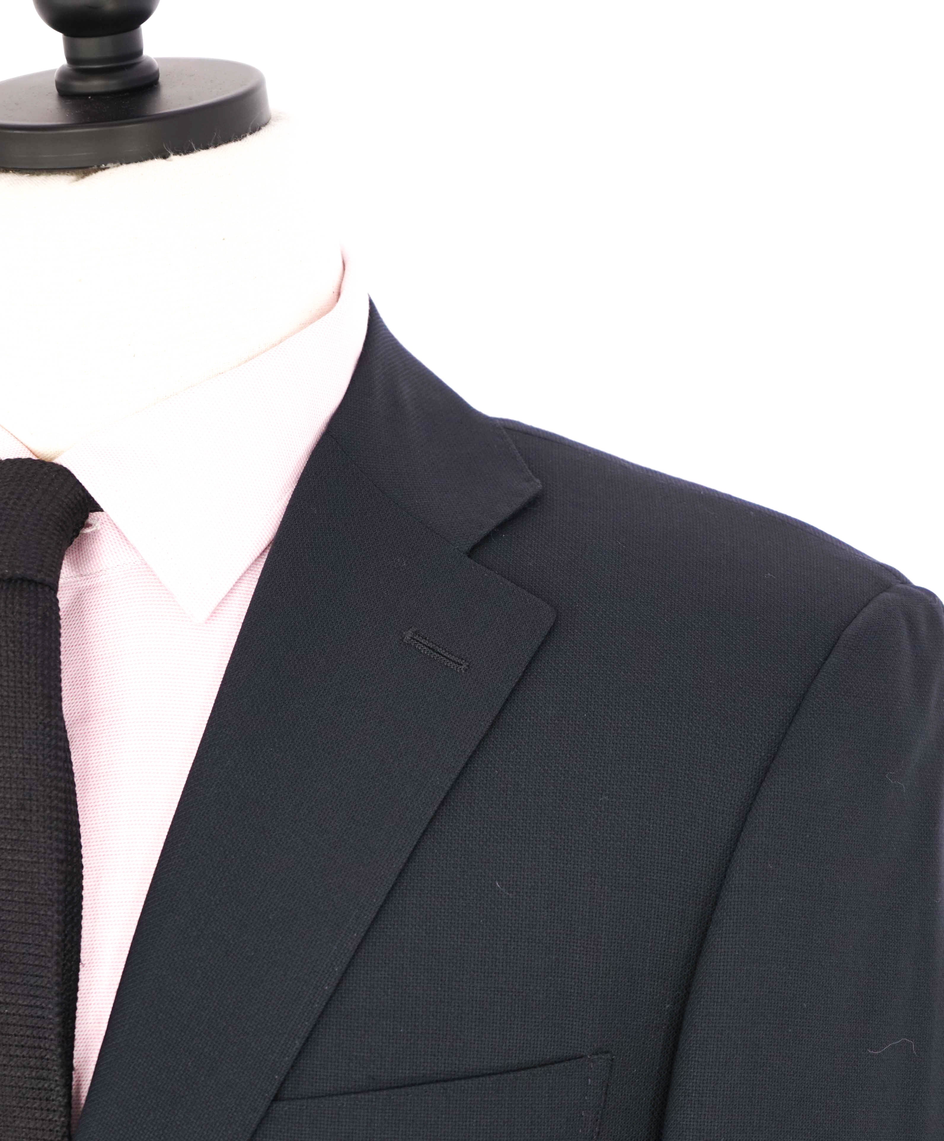 $1,895 CANALI - "TRAVEL WATER RESISTANT" Navy Royal Weave Wool Blazer - 36S