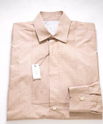 $545 ELEVENTY - Cotton *PLEATED* Neutral Button Down Shirt - M