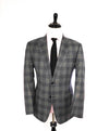 $1,595 EMPORIO ARMANI- Black *G lIne* Gray Check Wool Blazer - 44
