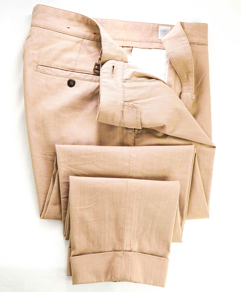$595 ELEVENTY - *SIDE TAB* Cotton Elastane Belted Neapolitan Dress Pants- 33W
