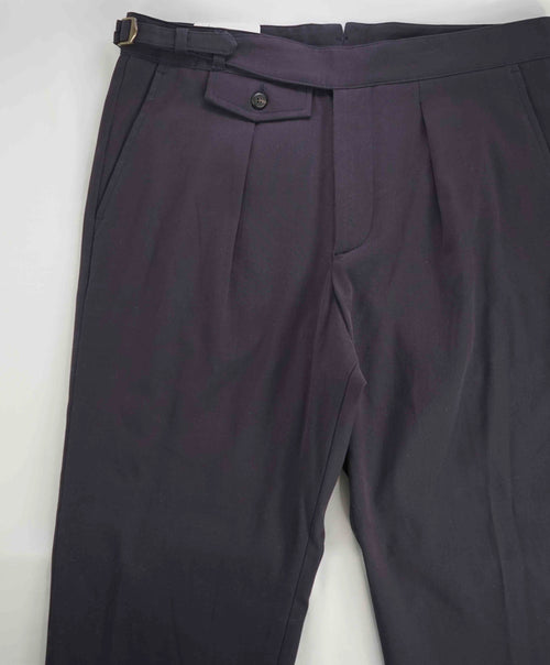 $695 ELEVENTY - *SIDE TAB* Cotton Elastane Belted Neapolitan Dress Pants- 33W