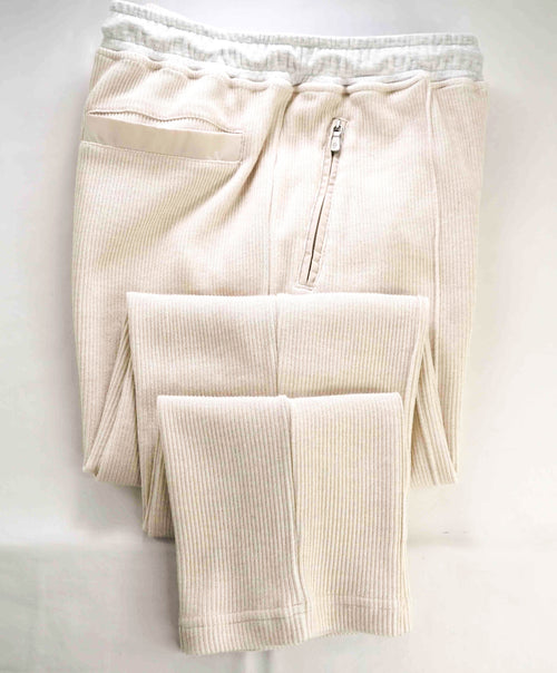 $1,095 ELEVENTY - By LORO PIANA Athleisure Cotton Neutral Ribbed Sweatpants - M