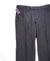 ISAIA - Wool & MOHAIR *SIDE TABS* Black Tux Dress Pants Flat Front- 35W