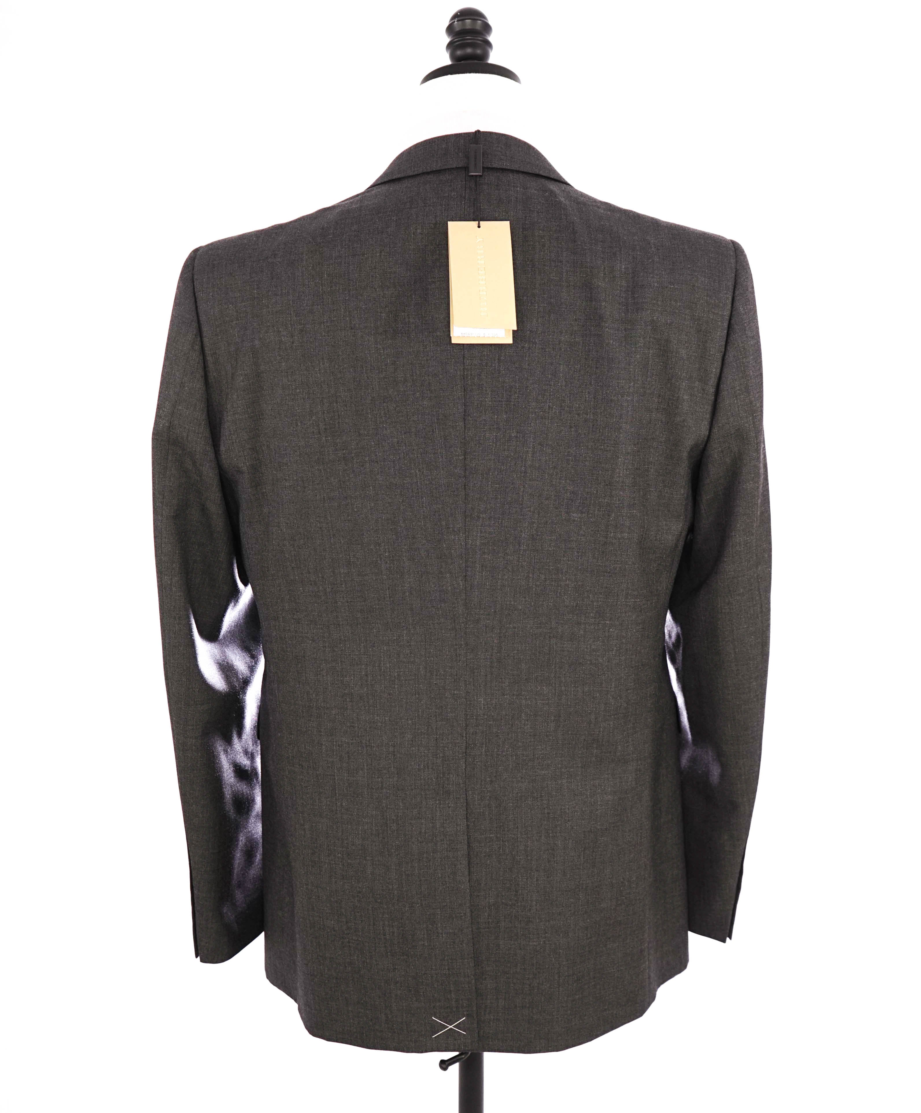 $2,395 BURBERRY LONDON - Made In Italy Wool Gray "MILBURY" LOGO Suit - 42R