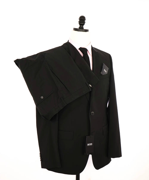 HUGO BOSS - "SLIM" Notch Lapel Solid Black Suit - 40R
