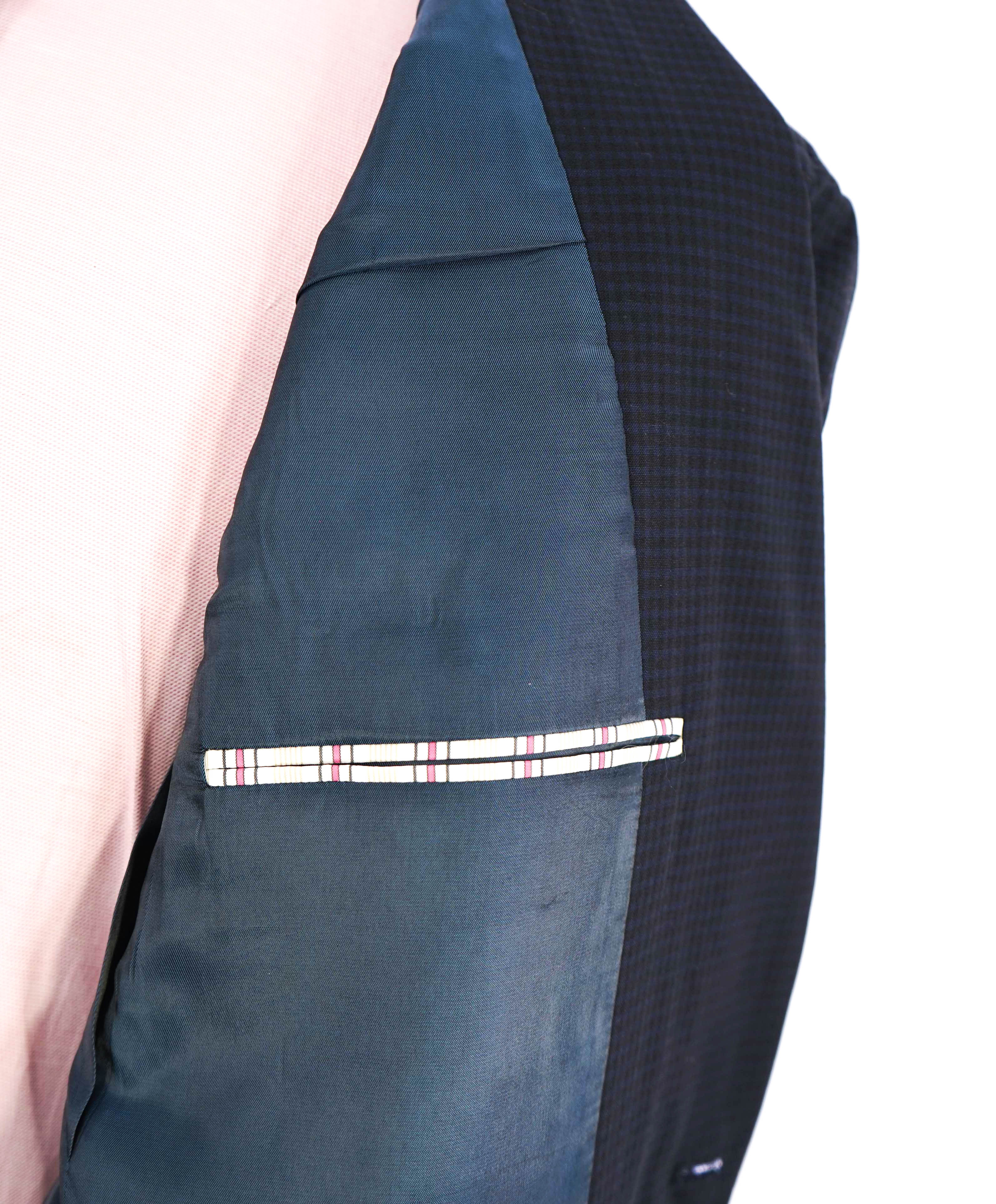 HICKEY FREEMAN - Navy Micro Check "Milburn ii" Notch Lapel Suit - 44R 36W