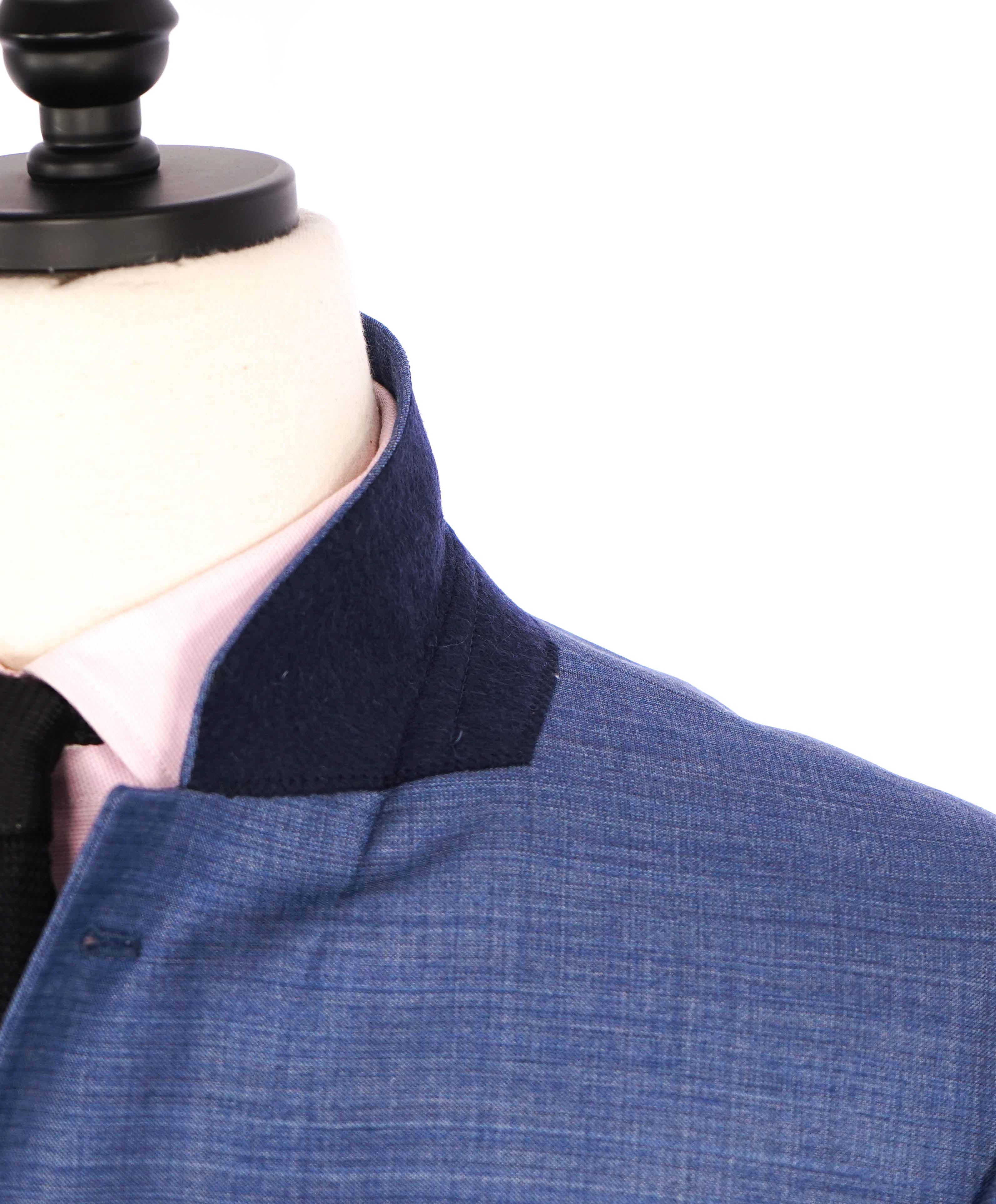 $1,595 EMPORIO ARMANI- Blue *G lIne Deco* TRAVEL ESSENTIAL PACKABLE Blazer - 44R