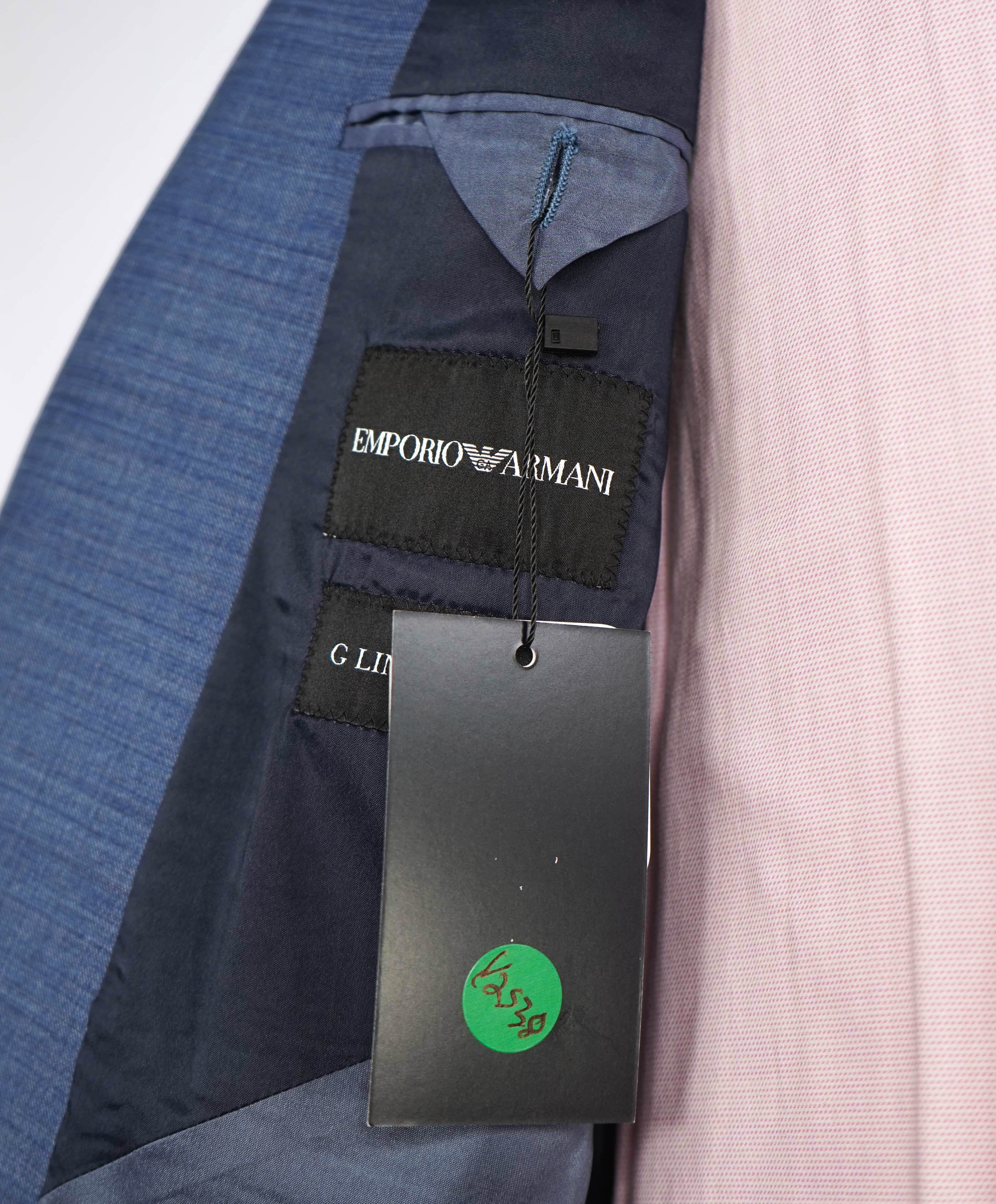 $1,595 EMPORIO ARMANI- Blue *G lIne Deco* TRAVEL ESSENTIAL PACKABLE Blazer - 44R