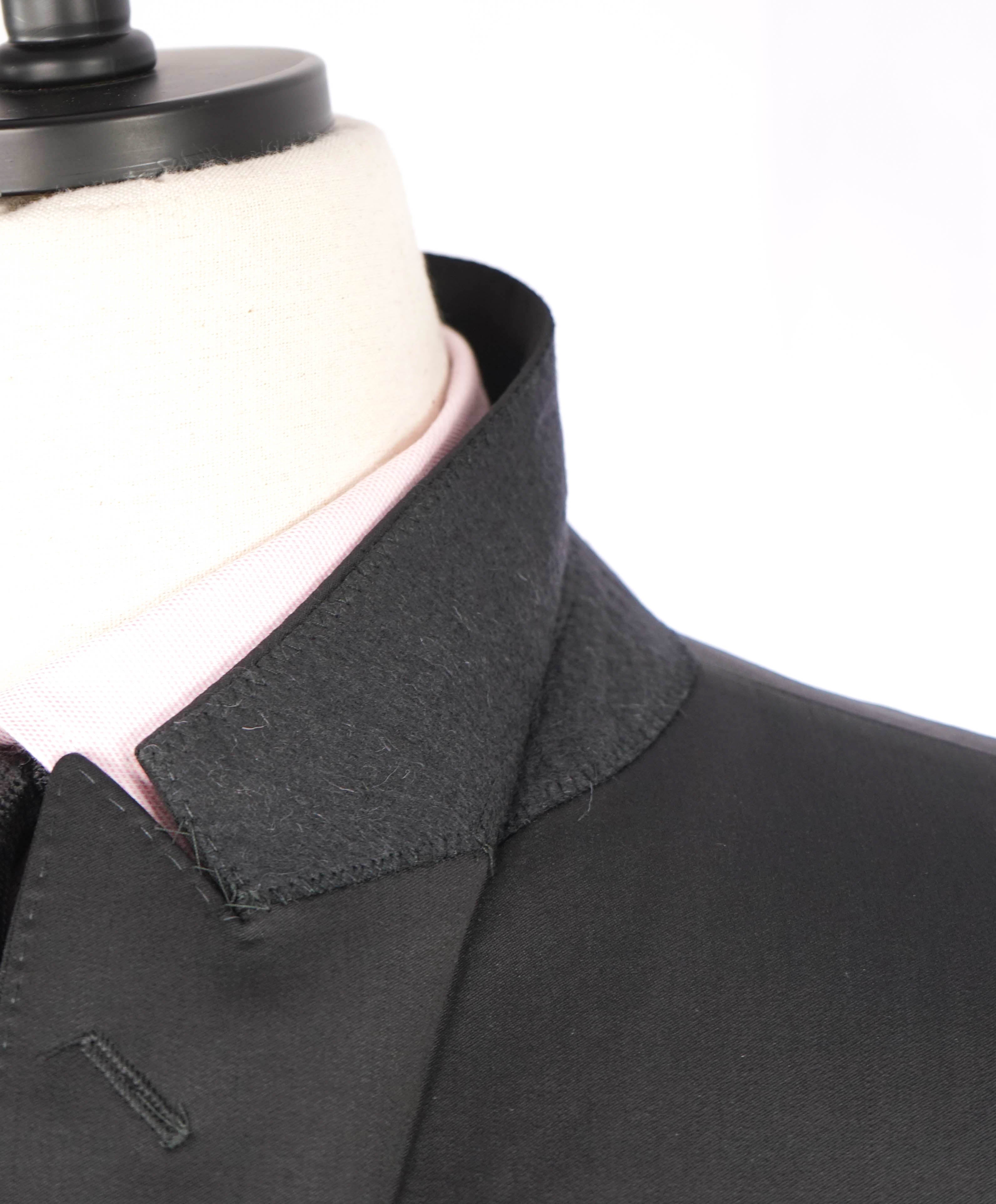 $1,595 EMPORIO ARMANI- Black *DAVID LINE* Peak Lapel 1-Btn Blazer - 48R