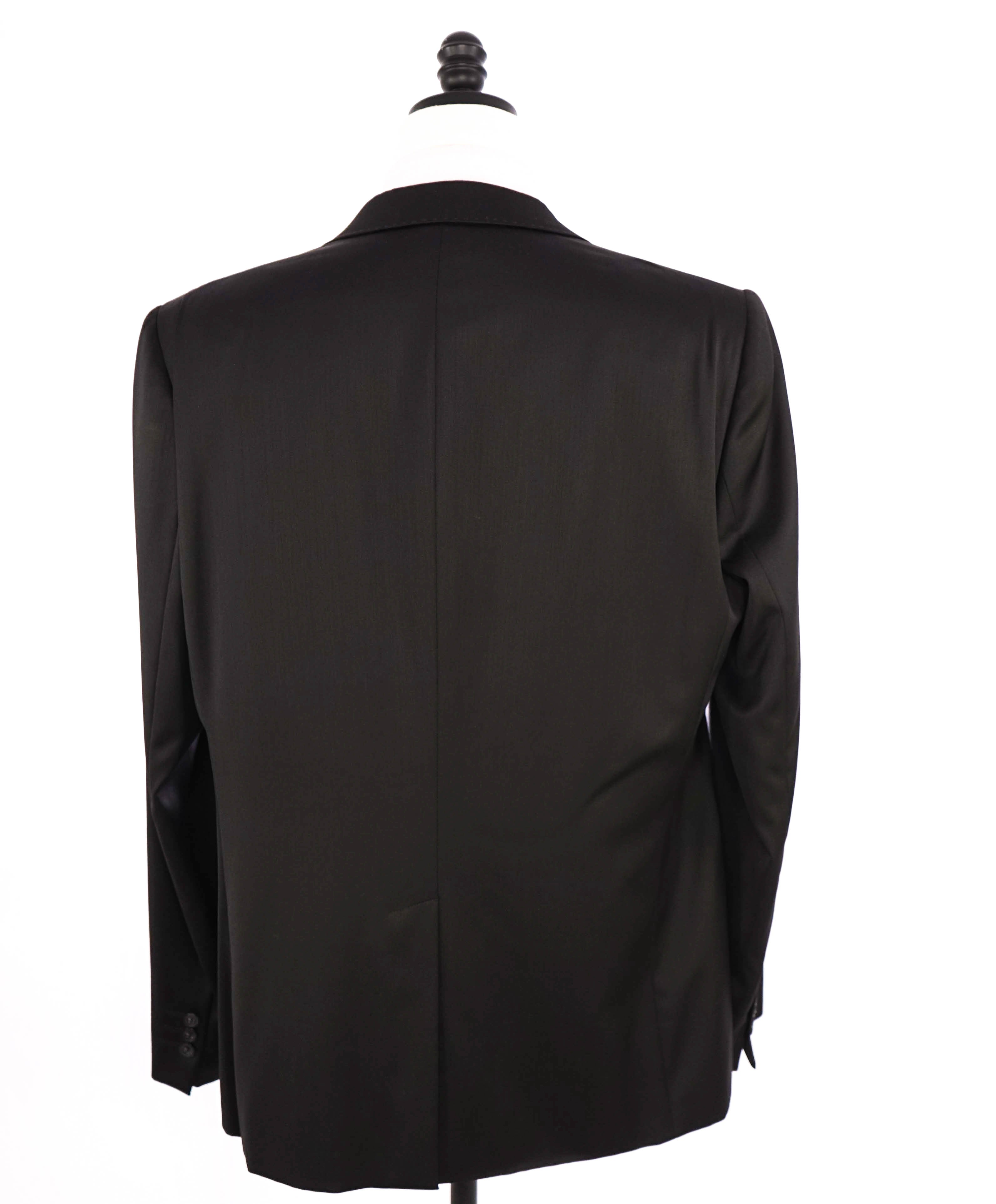$1,595 EMPORIO ARMANI- Black *DAVID LINE* Peak Lapel 1-Btn Blazer - 48R