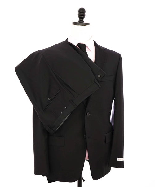 HICKEY FREEMAN - Solid Black "Milburn ii" Notch Lapel Suit - 42R 37W