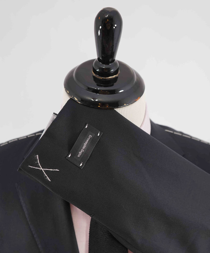$3,000 ERMENEGILDO ZEGNA - Black “Microsphere” Wool Suit - 42R
