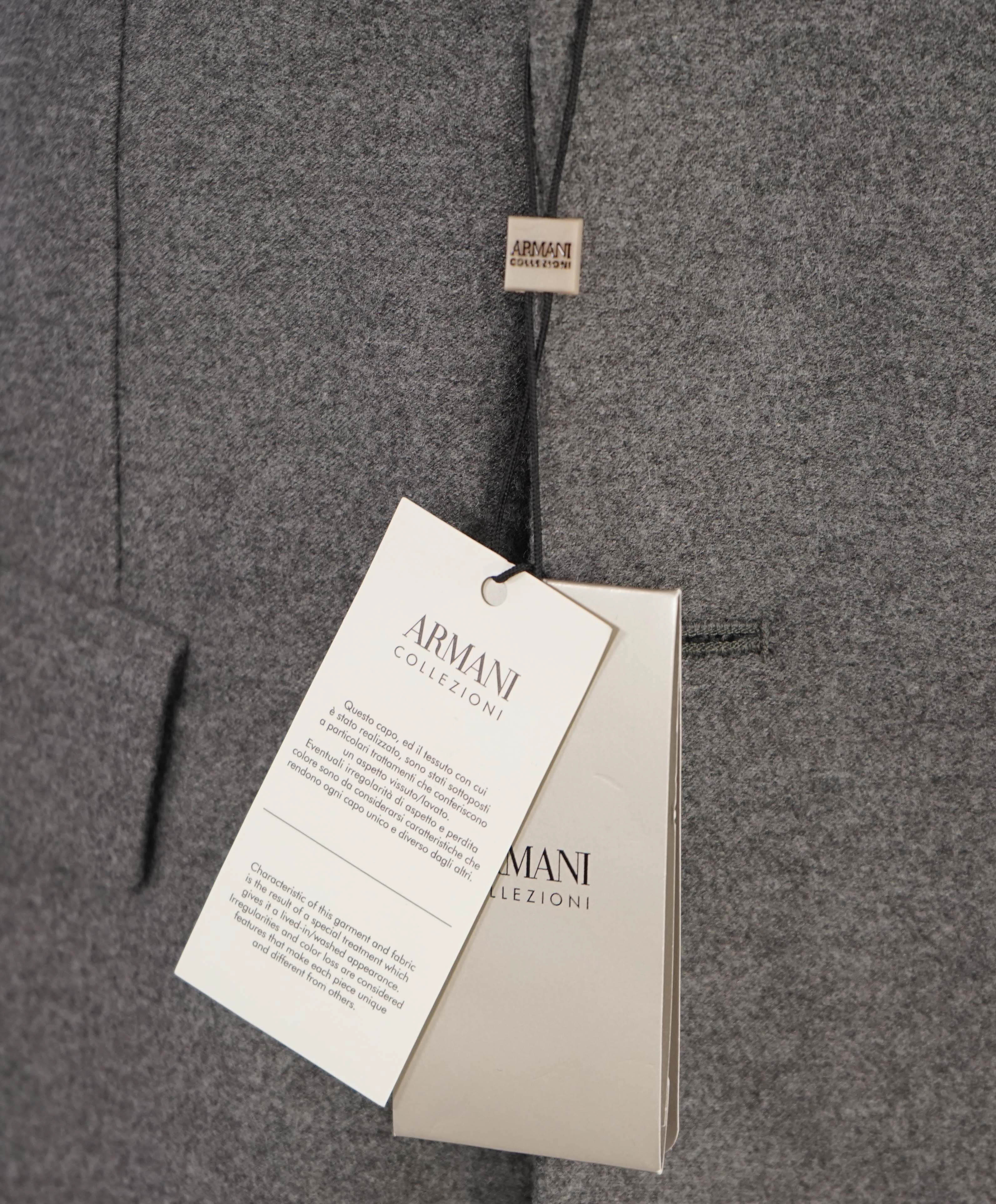 $1,995 ARMANI COLLEZIONI - Double Breasted Gray WATER PROOF Coat / Blazer - 38R