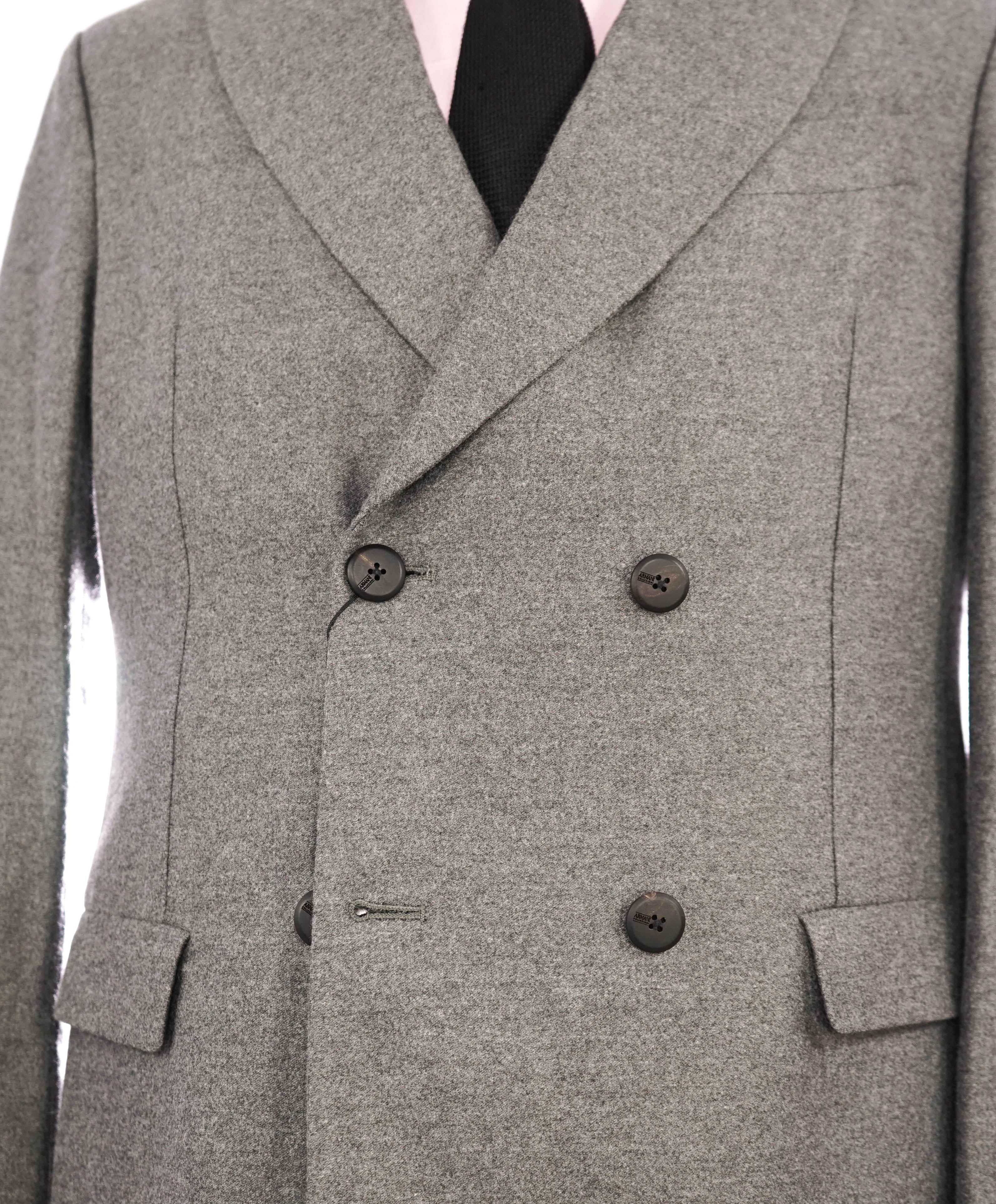 $1,995 ARMANI COLLEZIONI - Double Breasted Gray WATER PROOF Coat / Blazer - 38R