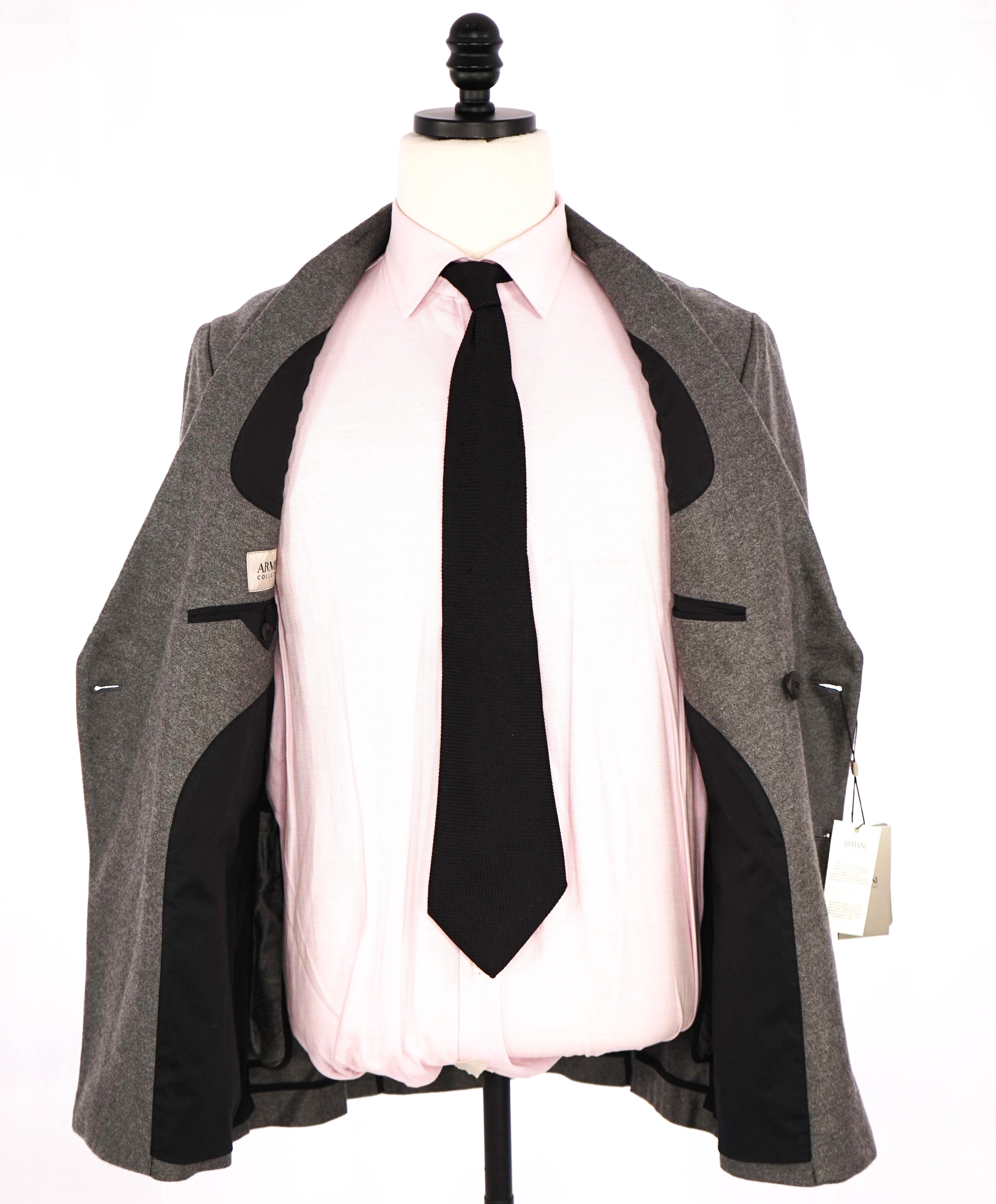 $1,995 ARMANI COLLEZIONI - Double Breasted Gray WATER PROOF Coat / Blazer - 38R