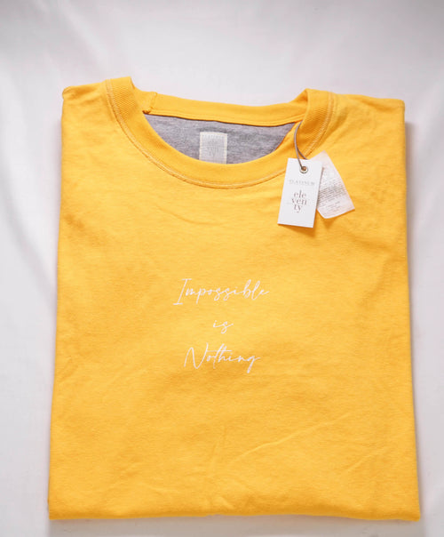 $225 ELEVENTY - Cotton Yellow Short SleeveGraphic T-Shirt - M