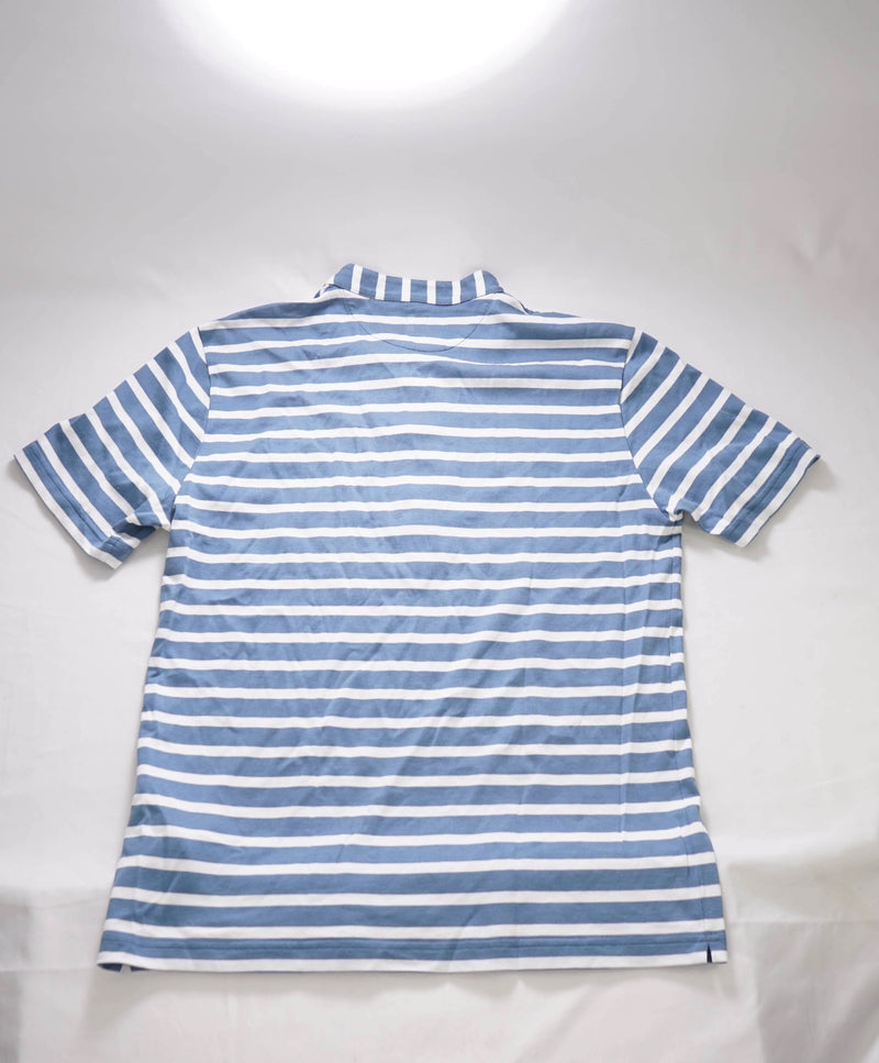 $395 ELEVENTY - Logo COTTON Nautical Stripe Henley T-Shirt Blue - M