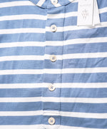 $395 ELEVENTY - Logo COTTON Nautical Stripe Henley T-Shirt Blue - M