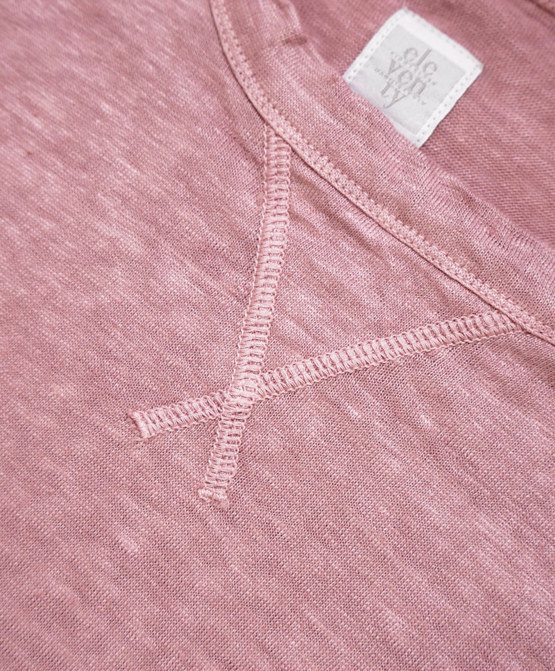 $345 ELEVENTY - Dusty Pink PURE LINEN Short Sleeve T - M