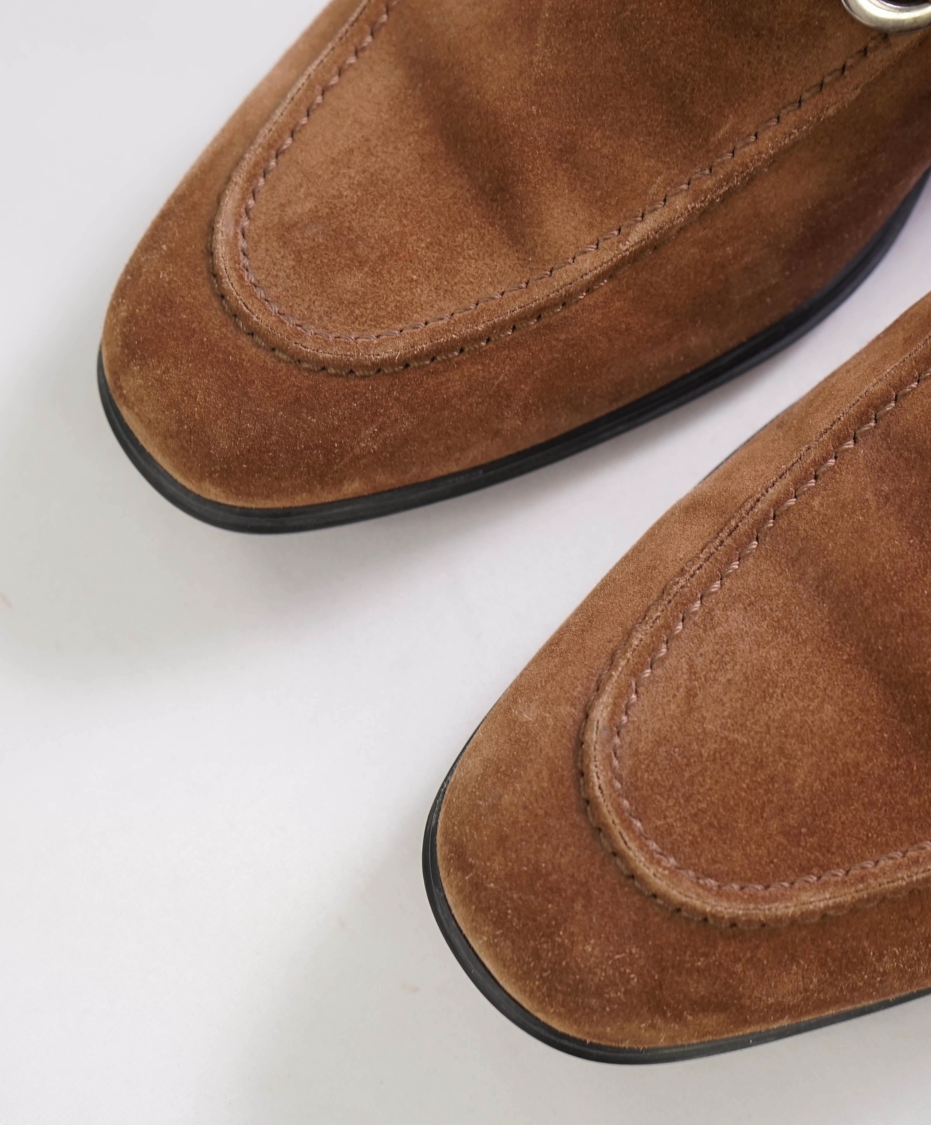 $860 SALVATORE FERRAGAMO -  "FLORI 2" Brown Gancini Bit Loafer - 8D US