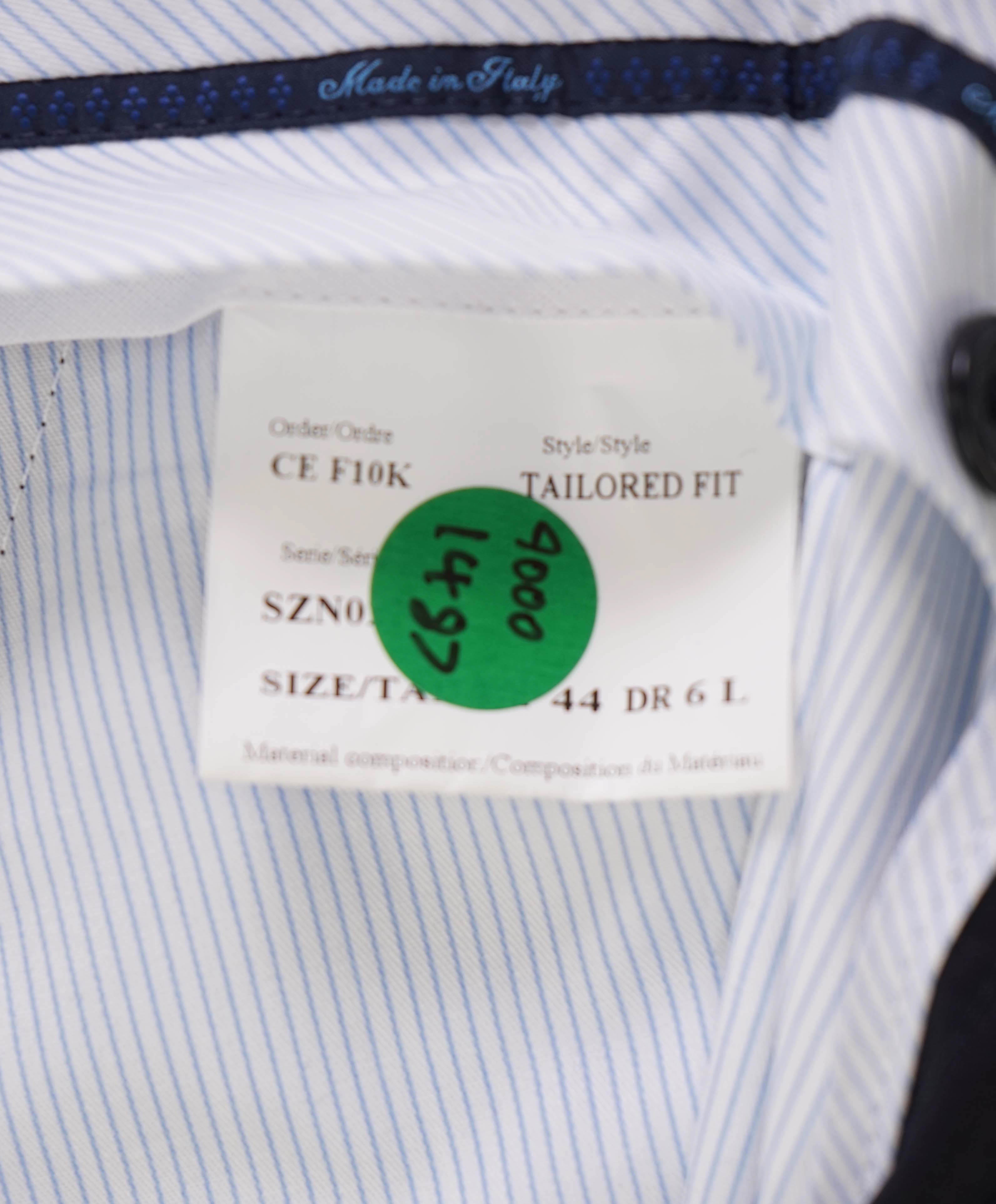 $425 SAKS FIFTH AVE -  Navy Wool *Tailored* MADE ITALY Flat Front Dress Pants -  38W