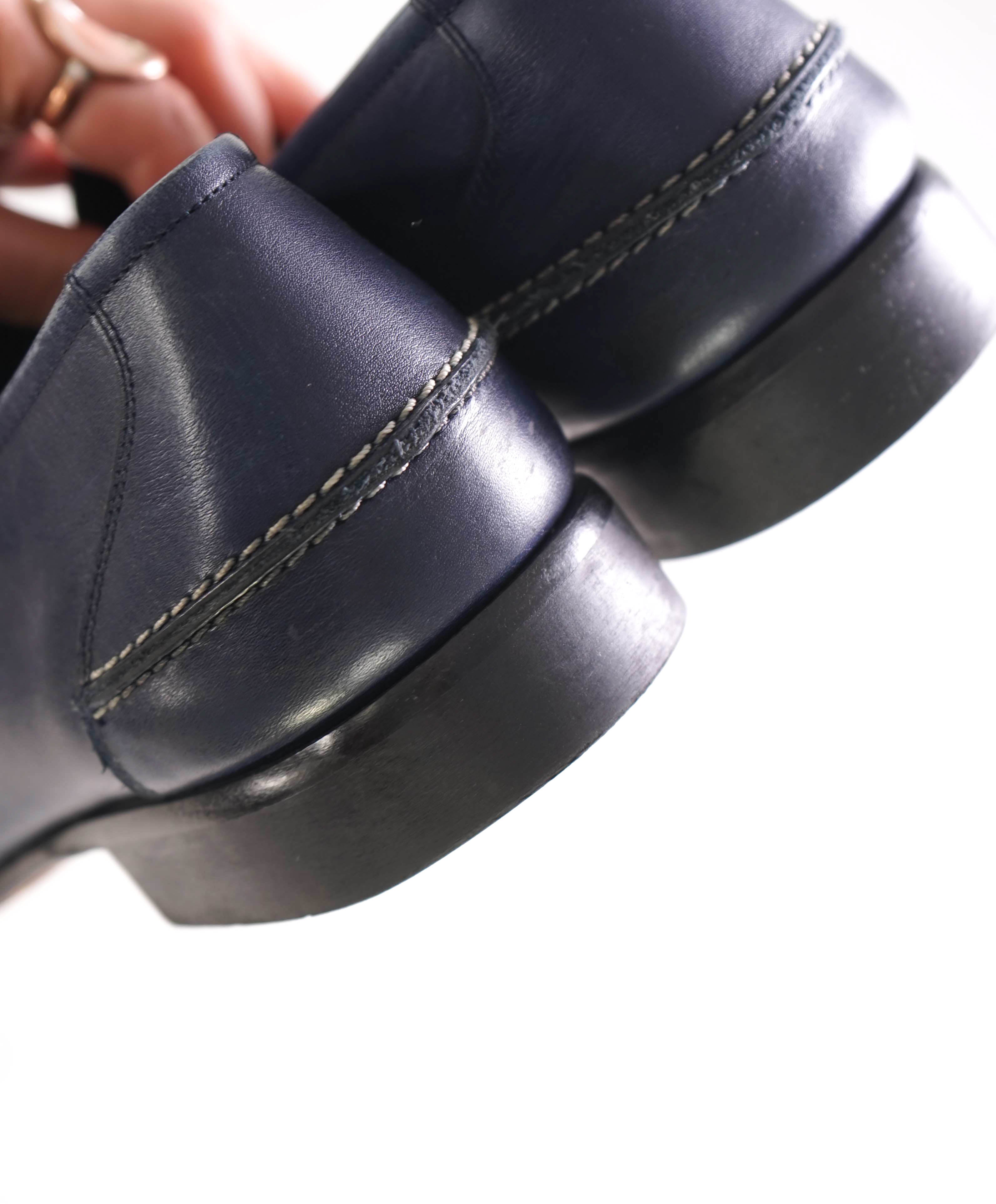 $860 SALVATORE FERRAGAMO -  "Nelli" Blue Braided Gancini Bit Loafer - 8.5 US