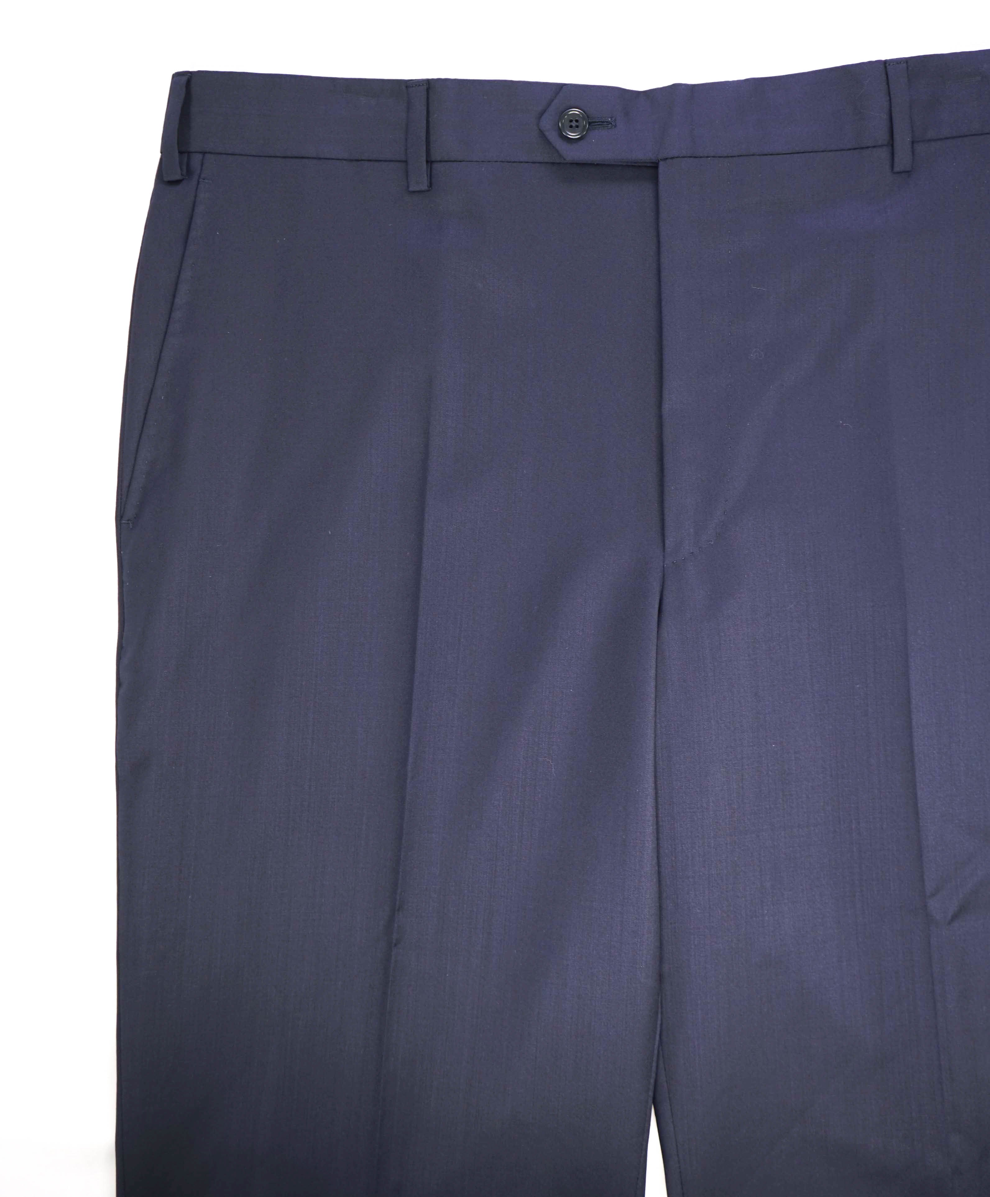 $425 SAKS FIFTH AVE -  Navy Wool/Silk*CLASSIC*MADE ITALY Flat Front Dress Pants -  38W