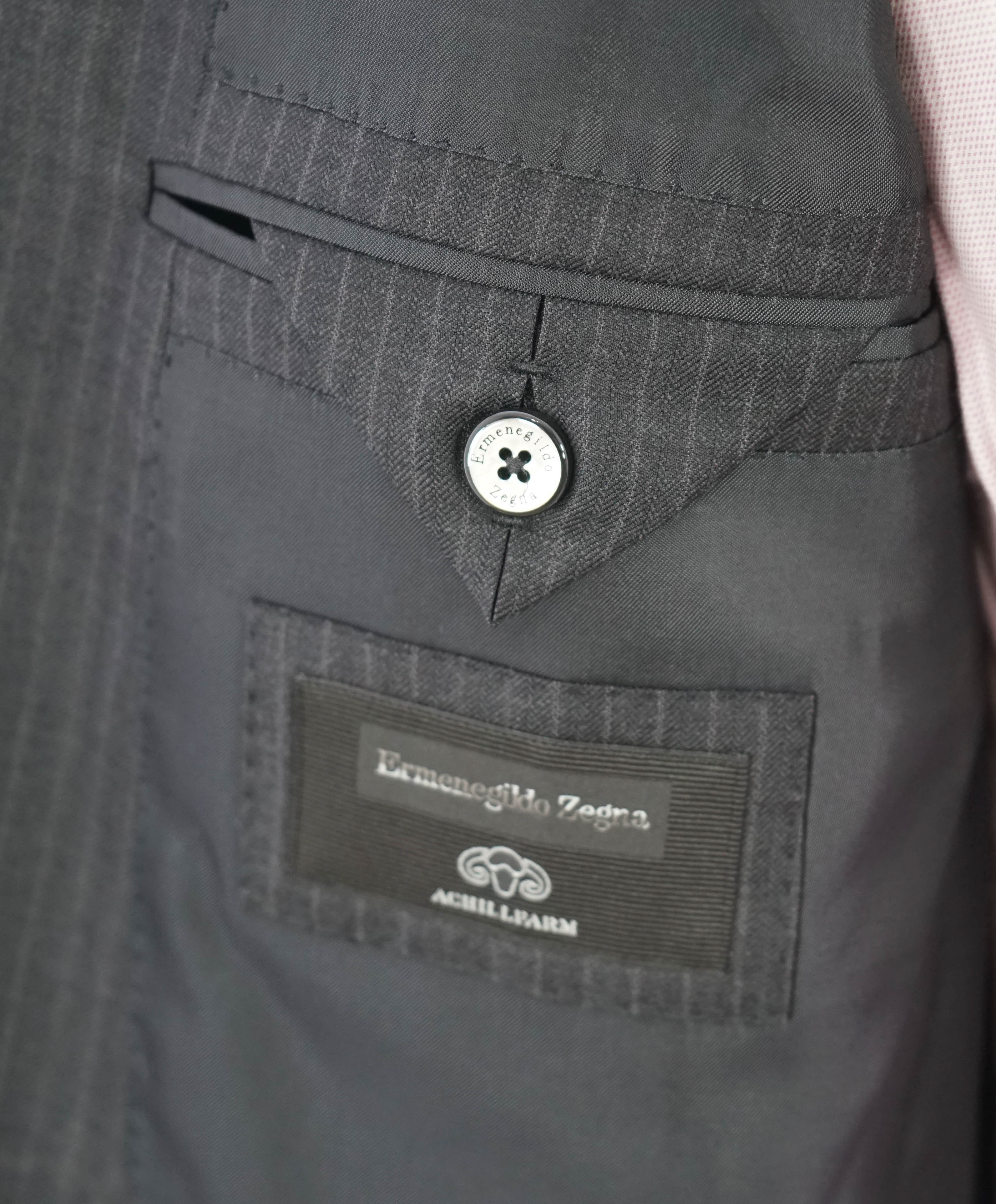 $3,295 ERMENEGILDO ZEGNA -“ACHILLFARM" SILK Gray Textured Blazer - 44R