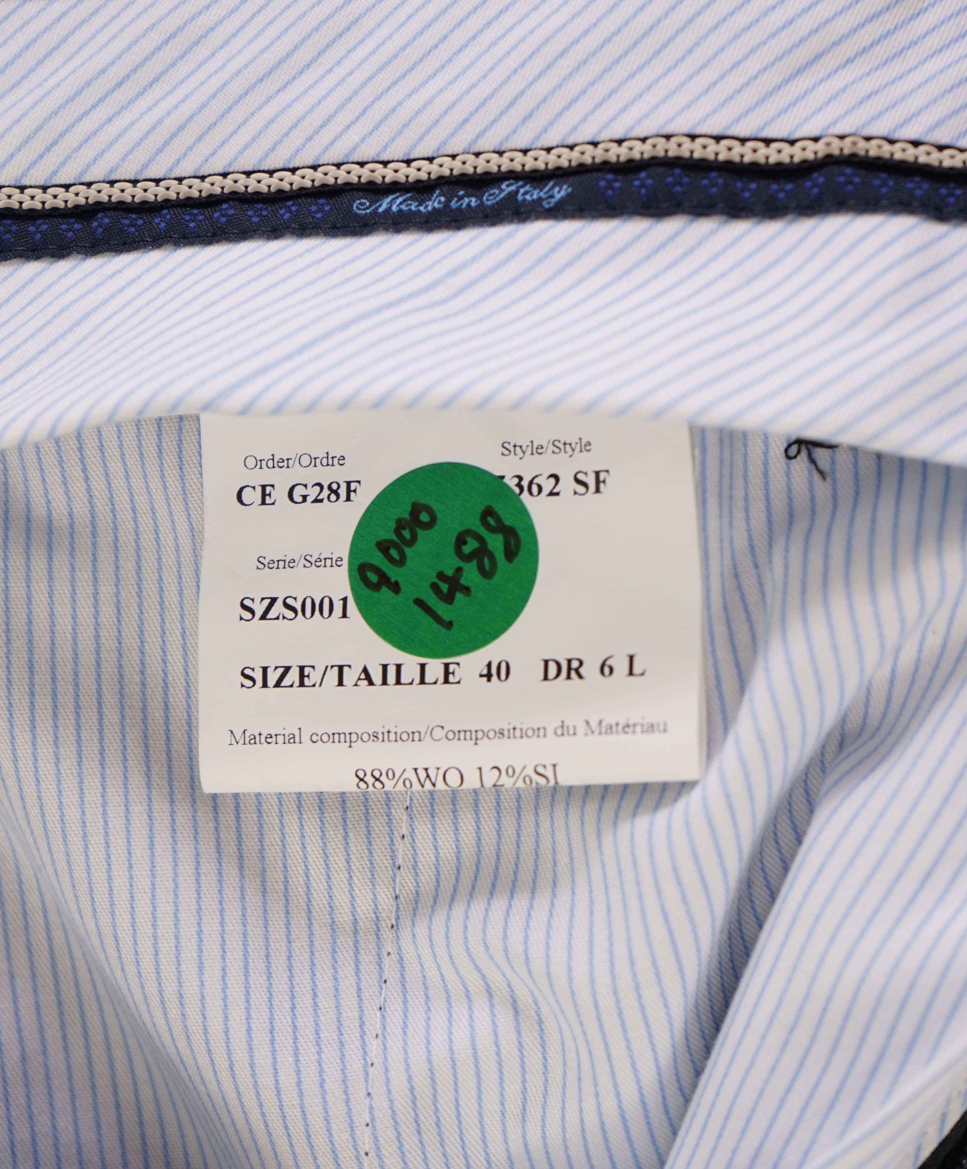 $425 SAKS FIFTH AVE -  Black Wool/Silk*SLIM*MADE ITALY Flat Front Dress Pants -  34W