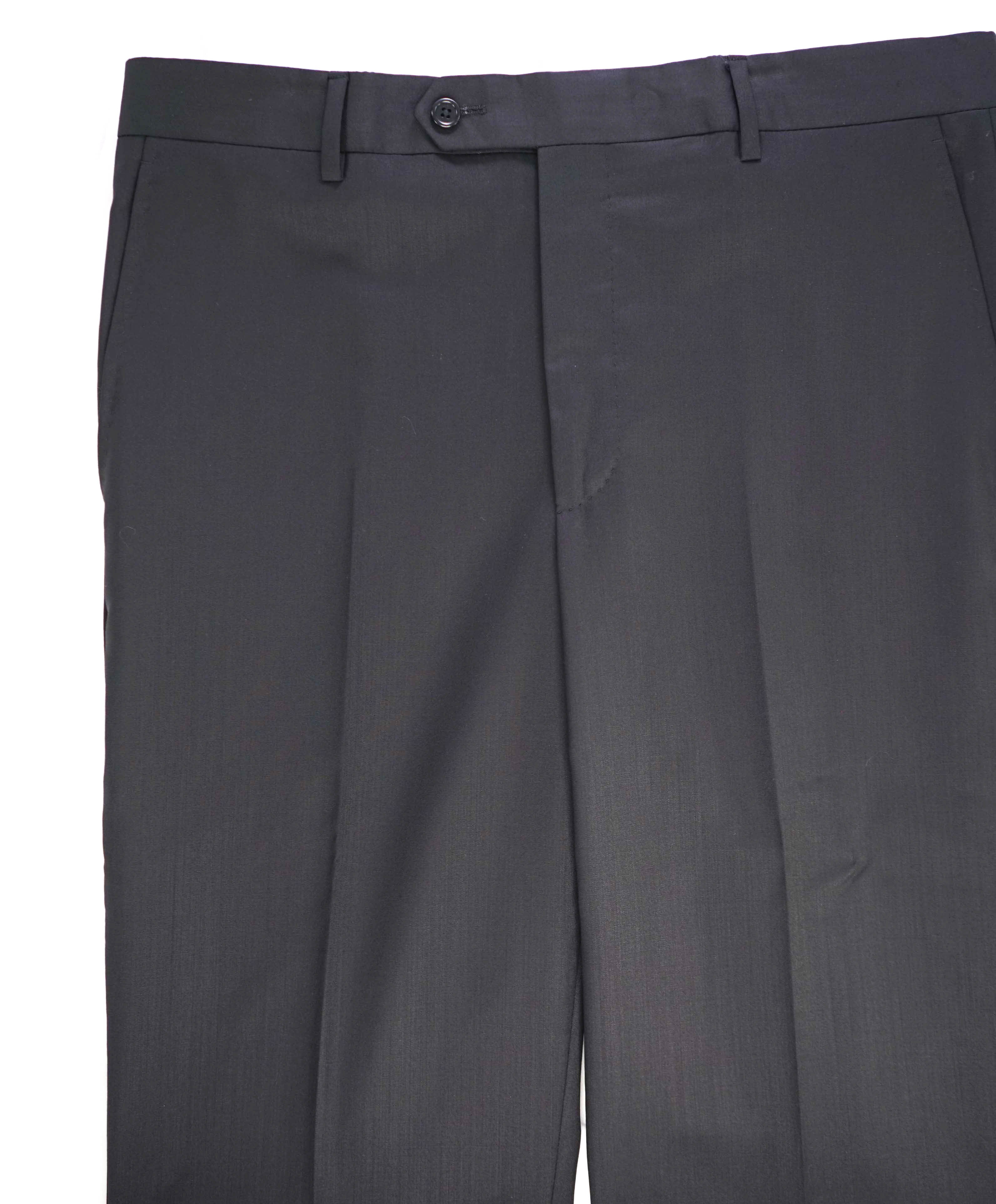 $425 SAKS FIFTH AVE -  Black Wool/Silk*SLIM*MADE ITALY Flat Front Dress Pants -  34W