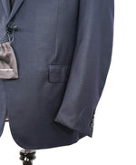 ERMENEGILDO ZEGNA -"TROFEO" Milano Blue Textured Birdseye Premium Suit - 44R