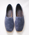 $850 ERMENEGILDO ZEGNA - Navy Blue Suede/Leather Espadrille Loafer - 11 US