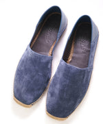 $850 ERMENEGILDO ZEGNA - Navy Blue Suede/Leather Espadrille Loafer - 11 US