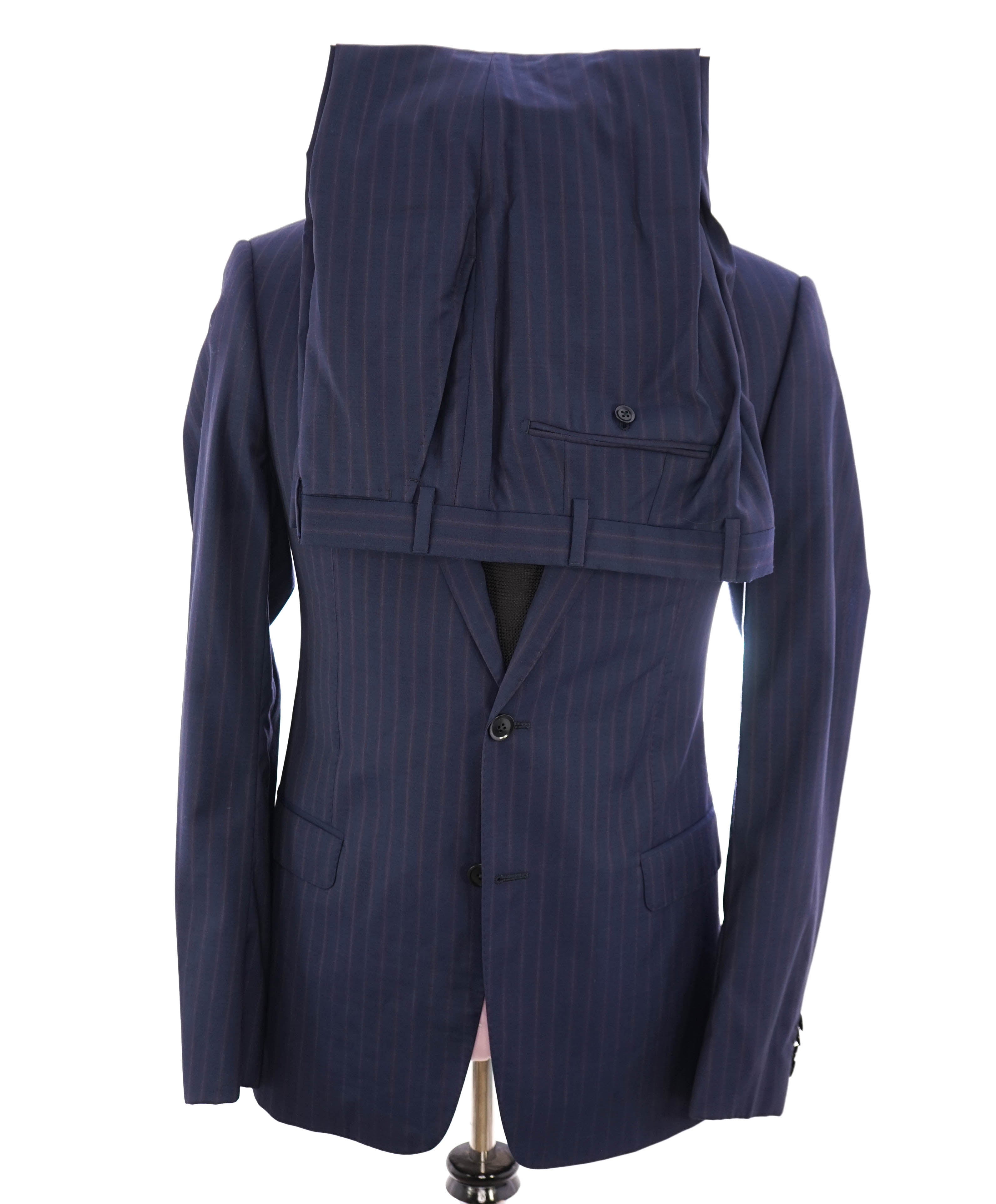 ARMANI COLLEZIONI - “S Line” SLIM Red & Blue Rope Stripe PREMIUM Suit - 40L