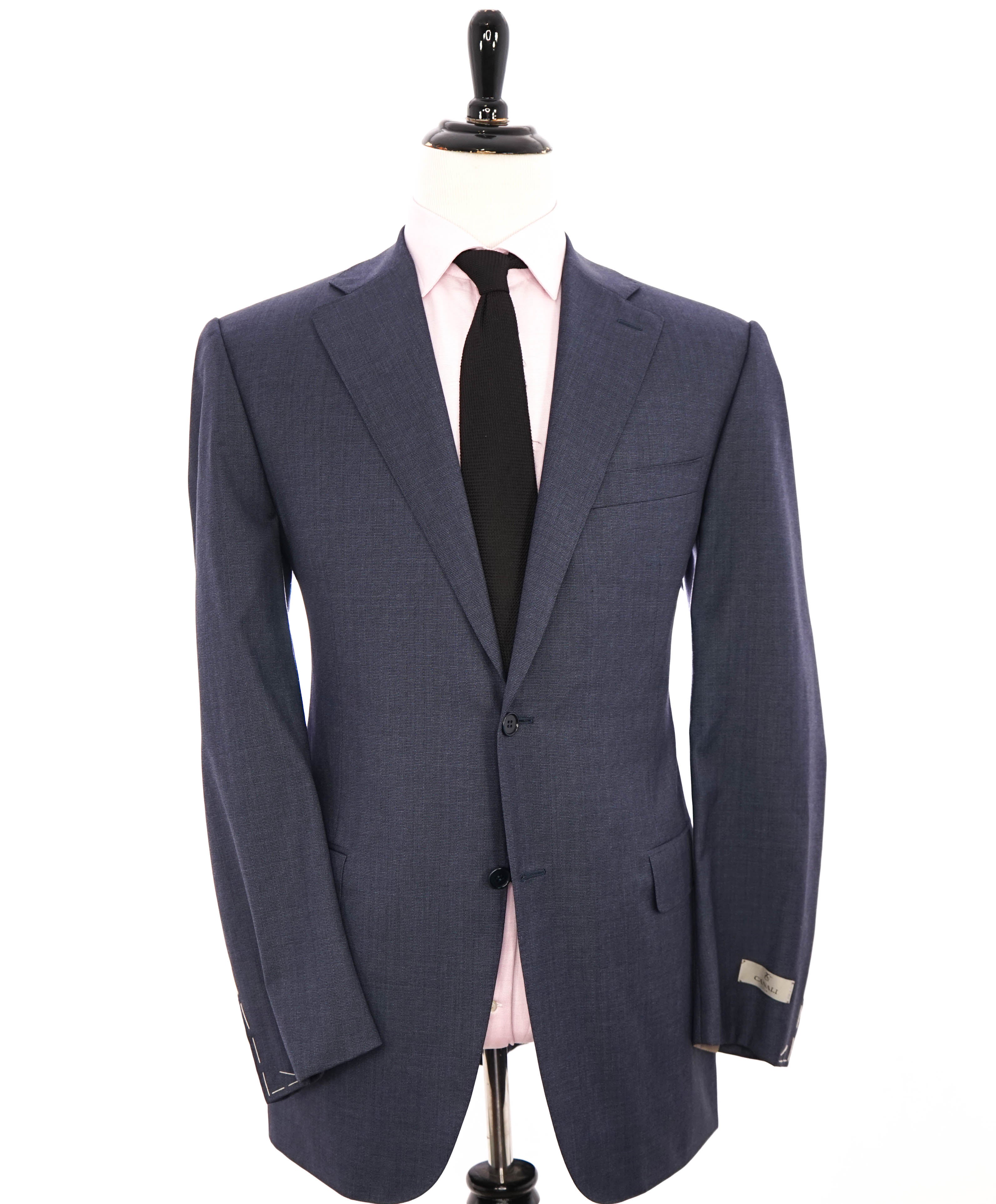 $1,895 CANALI - GEOMETRIC Square Check Mid Blue Blazer - 44L
