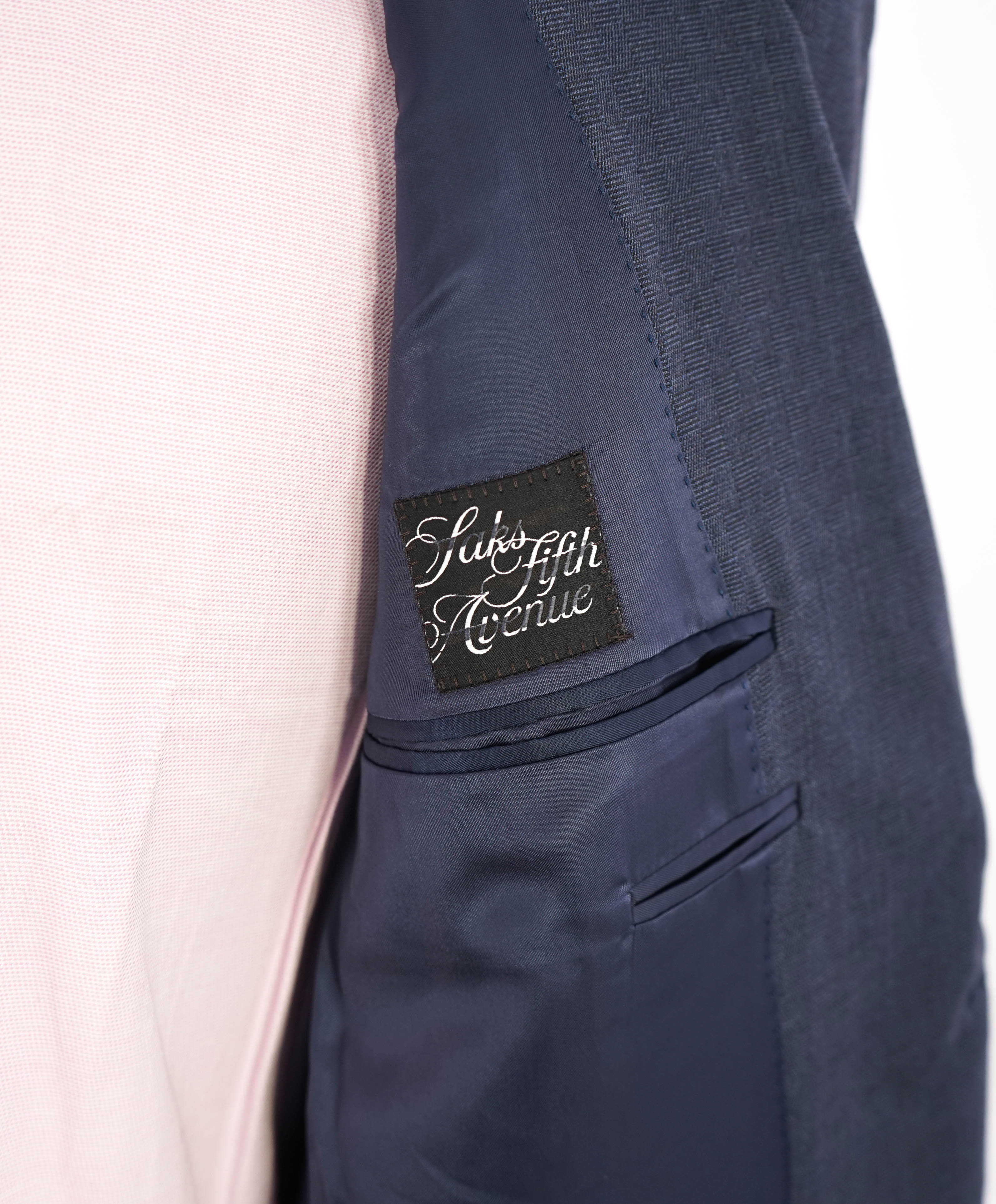$1,895 CANALI - GEOMETRIC Square Check Mid Blue Blazer - 44L