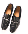 $860 GUCCI - Black ICONIC Horsebit Leather/Suede Loafers - 7.5US (7G)