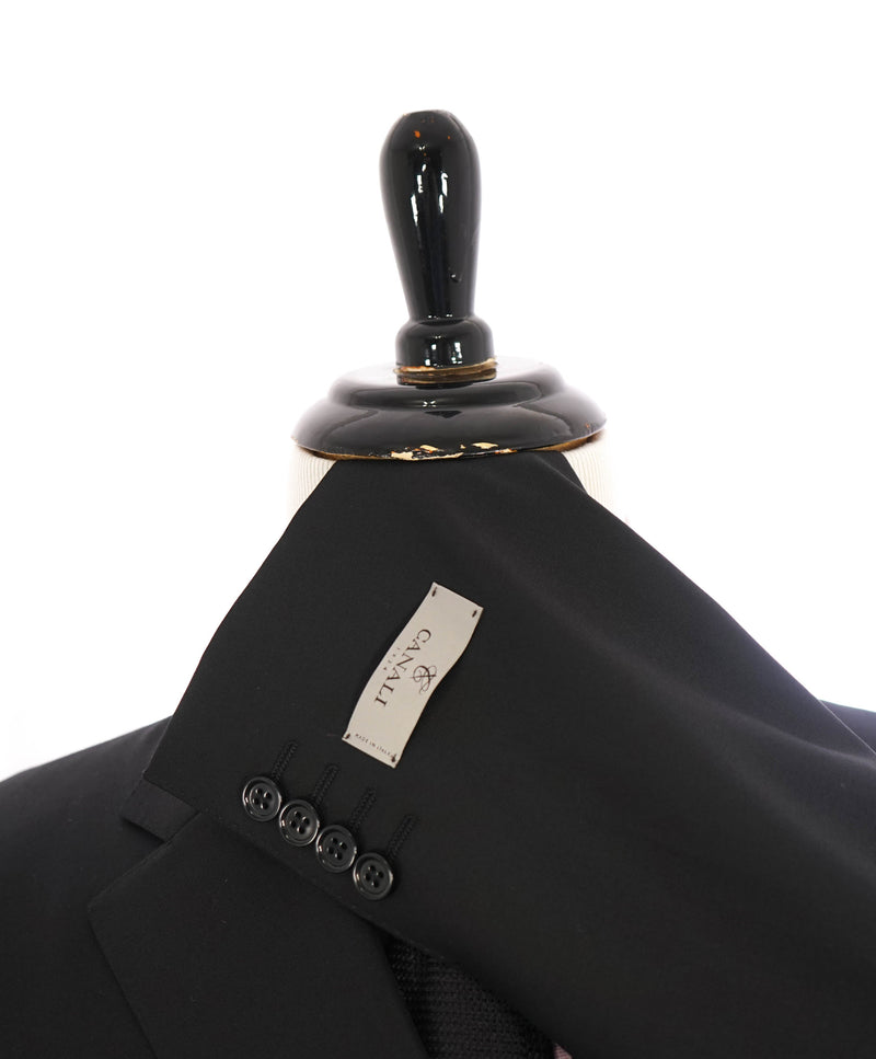 $1,795 CANALI -  Black Solid Notch Lapel 2-Btn Blazer - 40R US