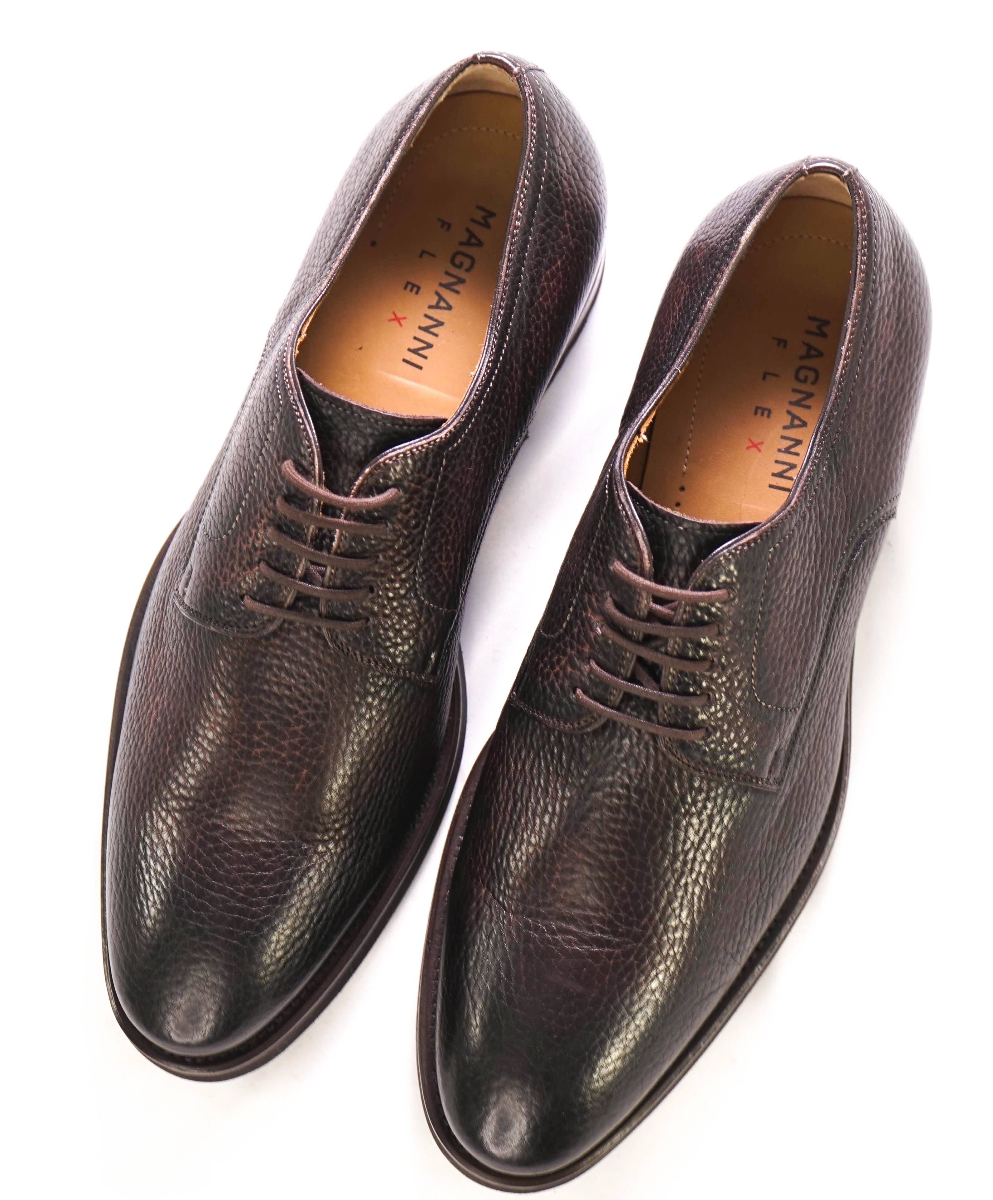 MAGNANNI - "FLEX" MADE IN SPAIN Brown Pebbled Leather Oxfords - 8M