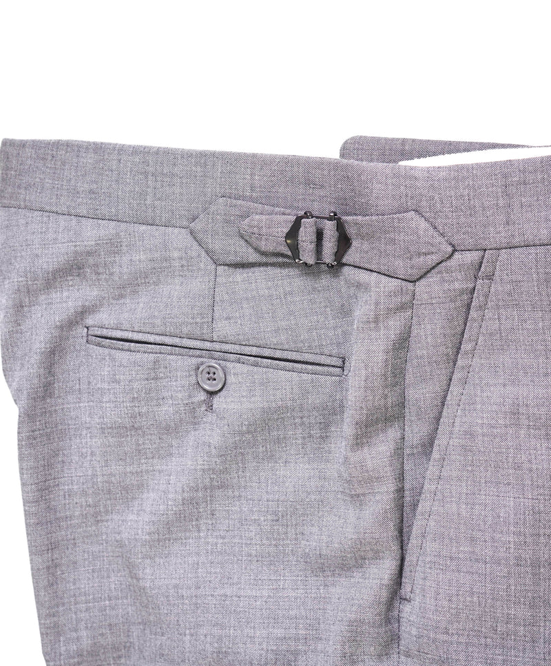 RALPH LAUREN PURPLE LABEL - *SIDE TABS* Gray Flat Front Dress Pants - 33W