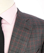 $2,995 ISAIA - Pure Wool *DELAIN SSELECT 140'S* Gray/Red Check Blazer - 50L