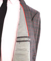 $2,995 ISAIA - Pure Wool *DELAIN SSELECT 140'S* Gray/Red Check Blazer - 50L