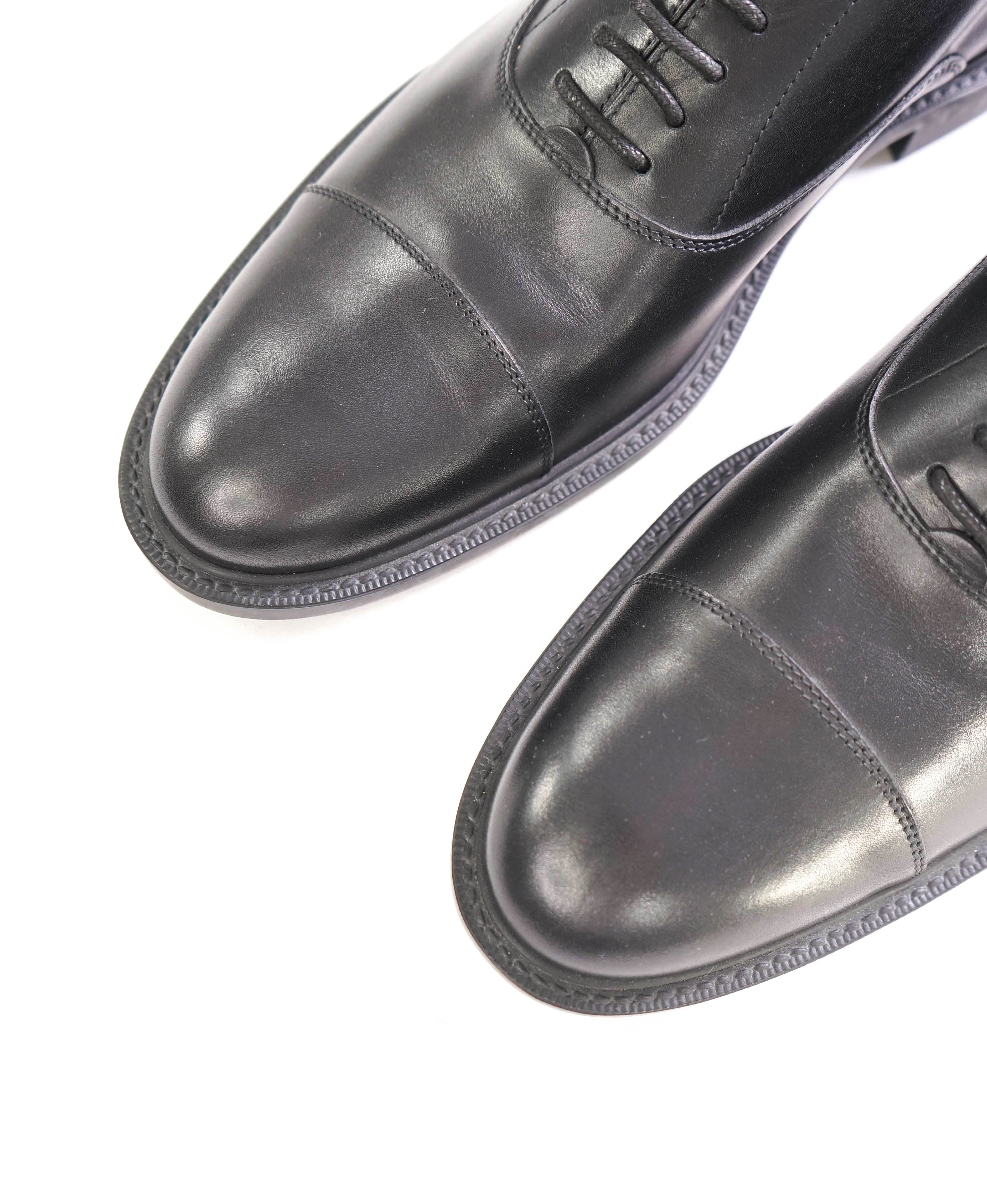 TOD’S - Solid Black Classic Cap Toe Lace-Up Oxfords - 10 US (9 IT)