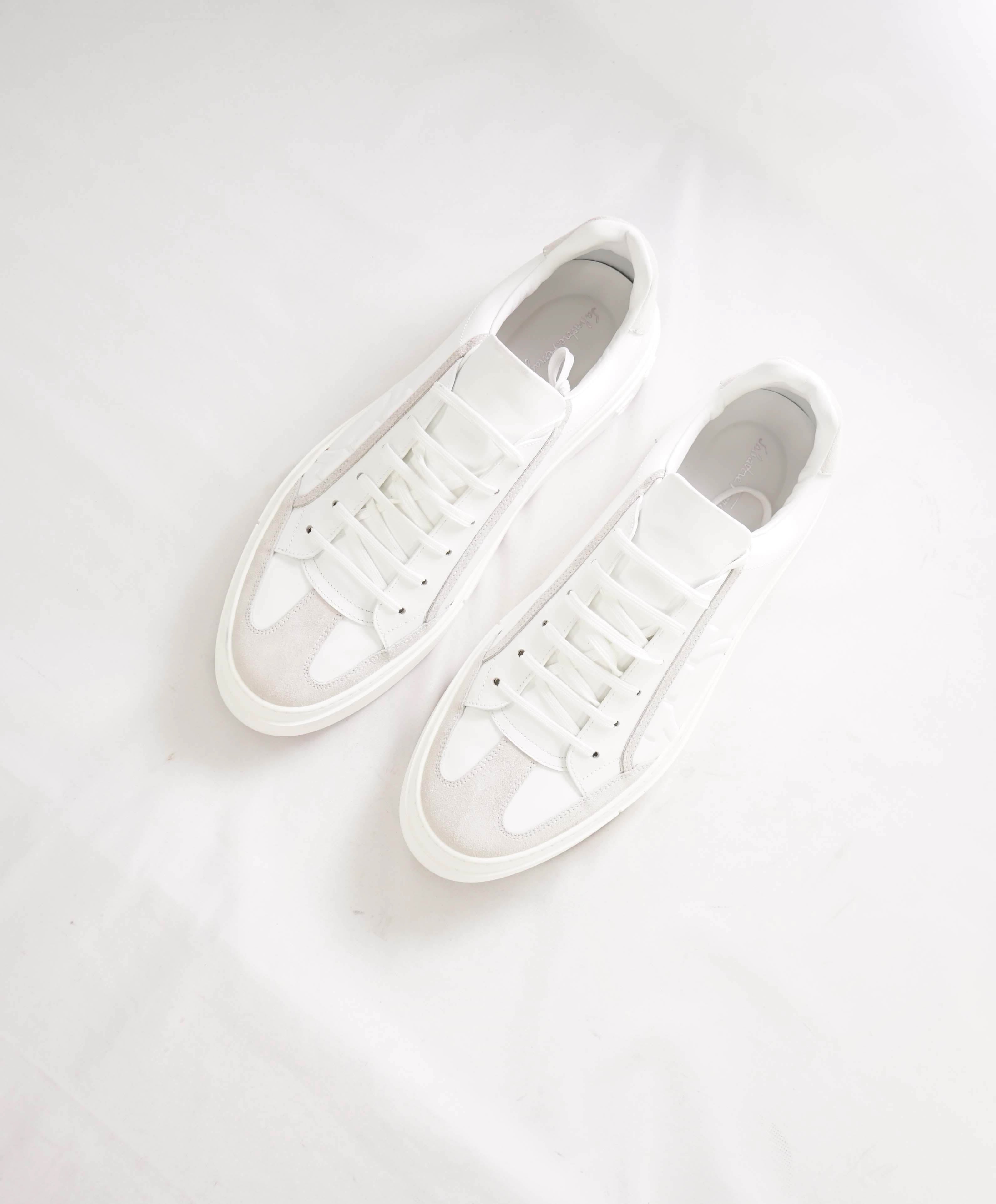 $795 SALVATORE FERRAGAMO - *BORG 5* White Gancini Sneaker - 12 M US