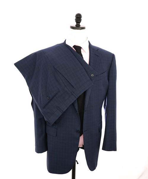 $3,690 ERMENEGILDO ZEGNA -"MULTISEASON" Mid Blue Check Suit - 46R