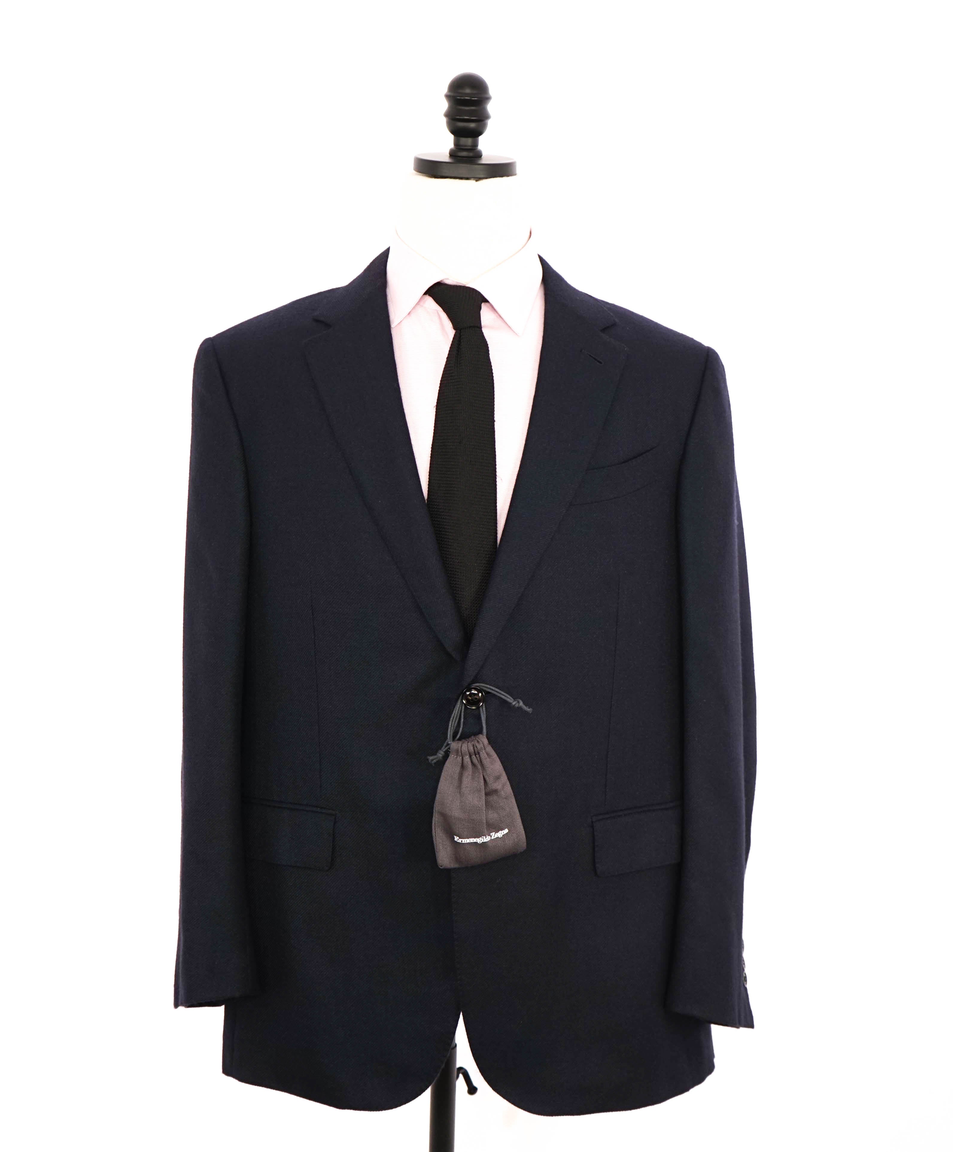 $3,650 ERMENEGILDO ZEGNA- 92% CASHMERE 8% Silk Navy Blazer- 44R