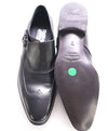 $700 SALVATORE FERRAGAMO -  Single Monk Wingtip Black Leather Loafer - 11.5 US